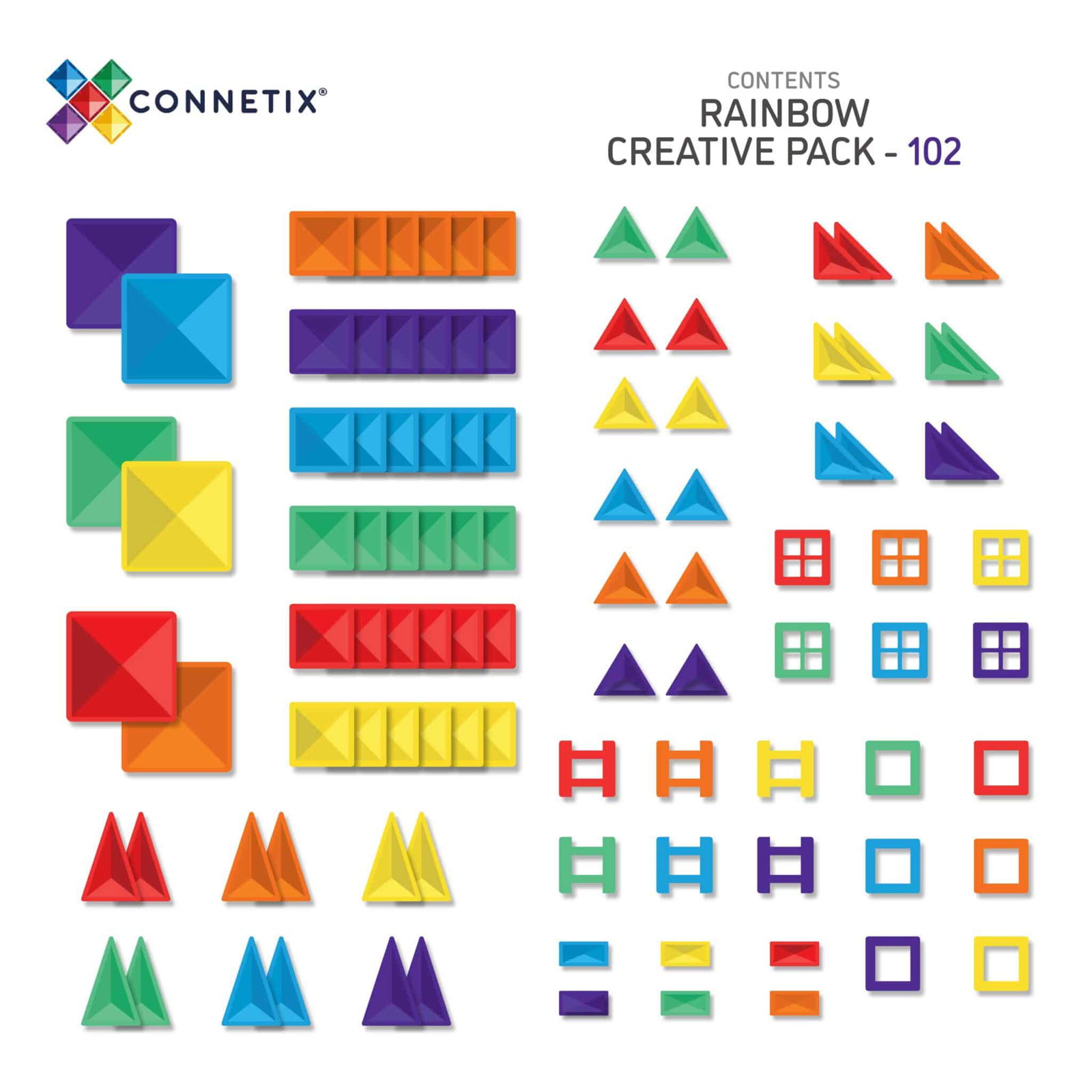 Connetix tiles costruzioni magnetiche 102 Pezzi Creative Pack -  Babookidsdesign