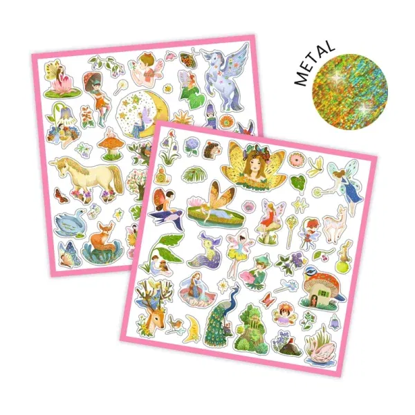 Cartella 160 stickers Metallic Fantasy Djeco