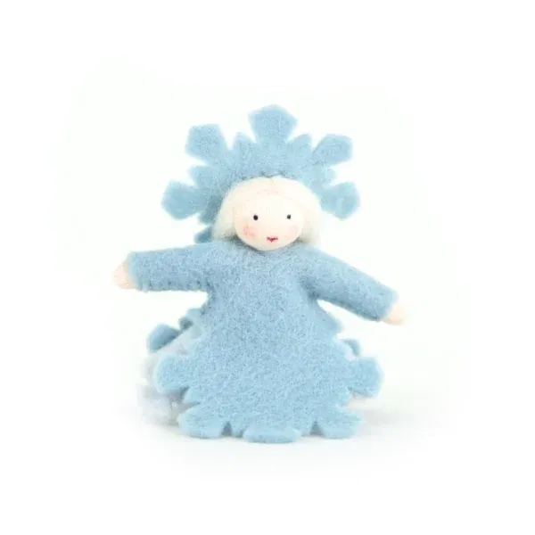 Figura Waldorf Fata da appendere Snow Crystal blu Ambro-dolls