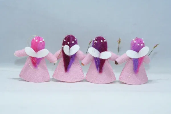 Figura Waldorf Fata rosa da appendere Ambro-dolls 59