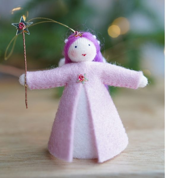 Figura Waldorf Fata rosa da appendere Ambro-dolls 59