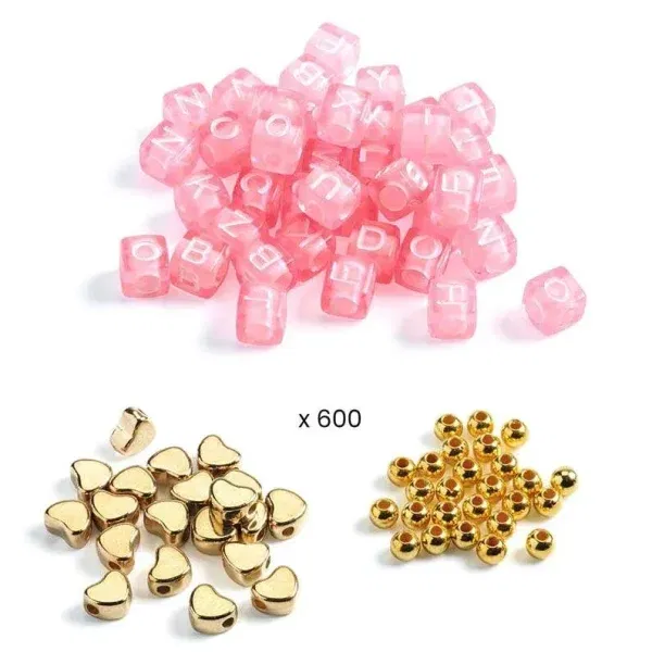 Kit perline per collane e braccialetti Alphabet gold Djeco