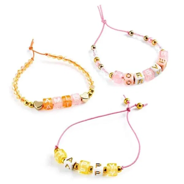 Kit perline per collane e braccialetti Alphabet gold Djeco