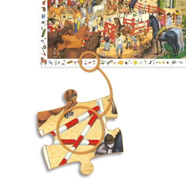 Puzzle di osservazione Maneggio 200 pezzi Djeco