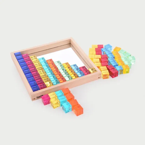 Set 100 cubi acrilici + vassoio specchio Tickit