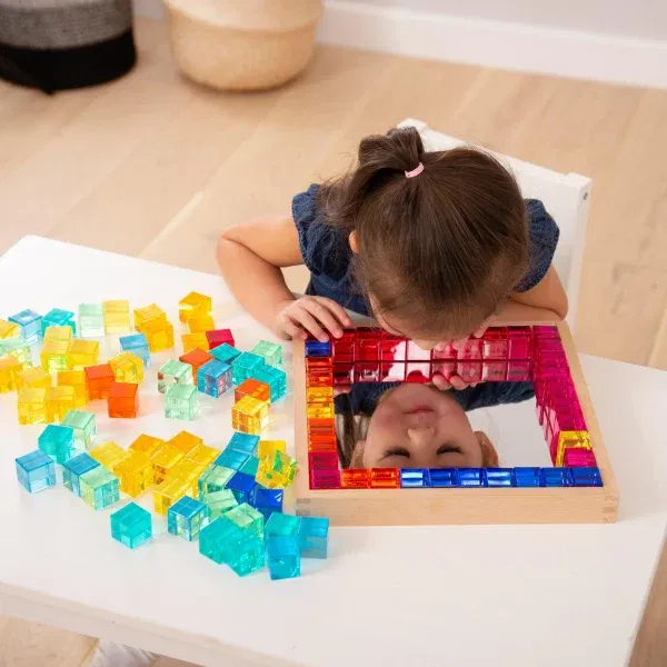 Set 100 cubi acrilici + vassoio specchio Tickit