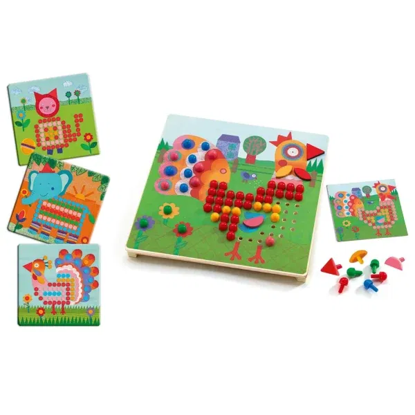 Gioco dei chiodini mosaico Animo Djeco - Babookidsdesign