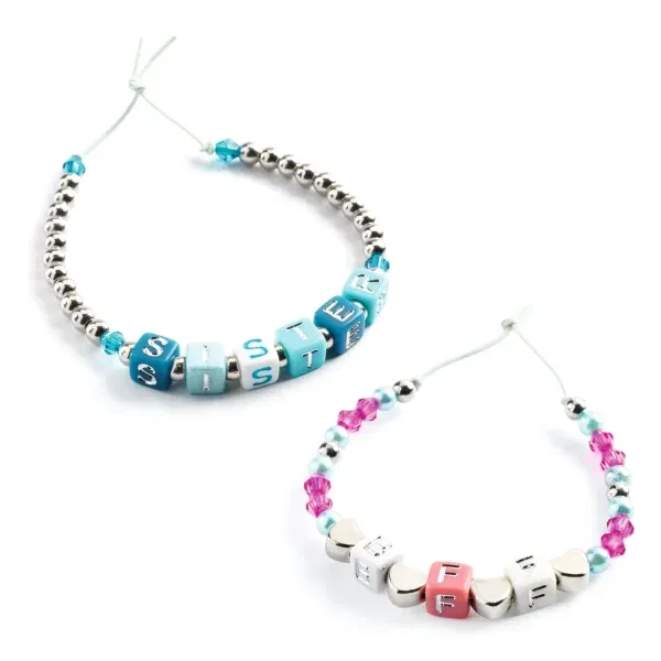 Kit perline per collane e braccialetti Alphabet blue Djeco