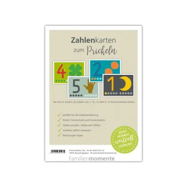 Set cartoline A5 da punzonare Numeri 1-10
