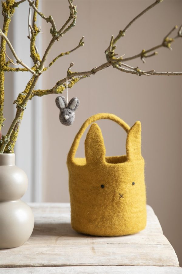 Cestino in feltro Bunny Basket ocra GRY & SIF