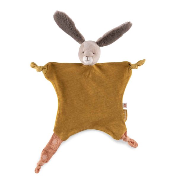 Doudou porta ciuccio Ocra Trois petits lapins Moulin Roty