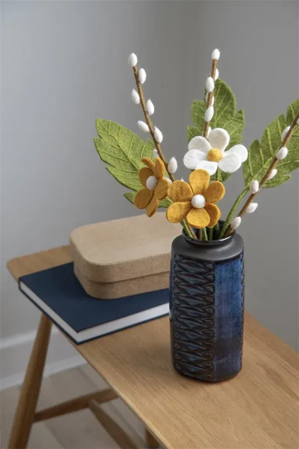 Fiore in feltro anemone bianco grande GRY & SIF