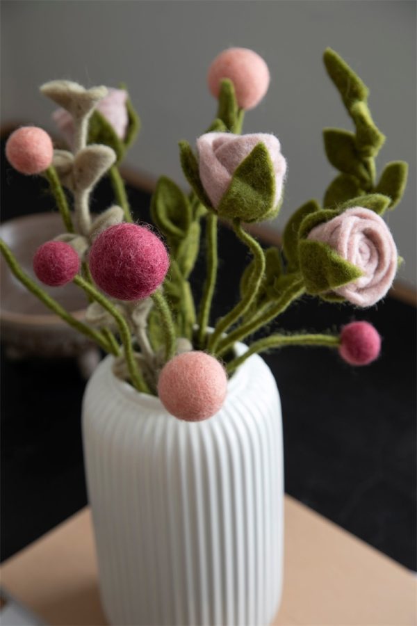 Fiore in feltro rosa Dusty red GRY & SIF