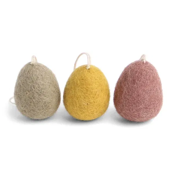 Pendenti in feltro set 3 uova Burnt Colors GRY & SIF