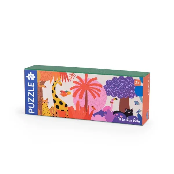 Puzzle La giungla arcobaleno 24 pezzi Les Toupitis Moulin Roty
