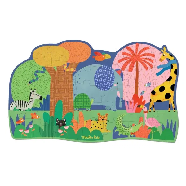 Puzzle sagomato L'oasi Degli Animali 36 pezzi Les Toupitis Moulin Roty