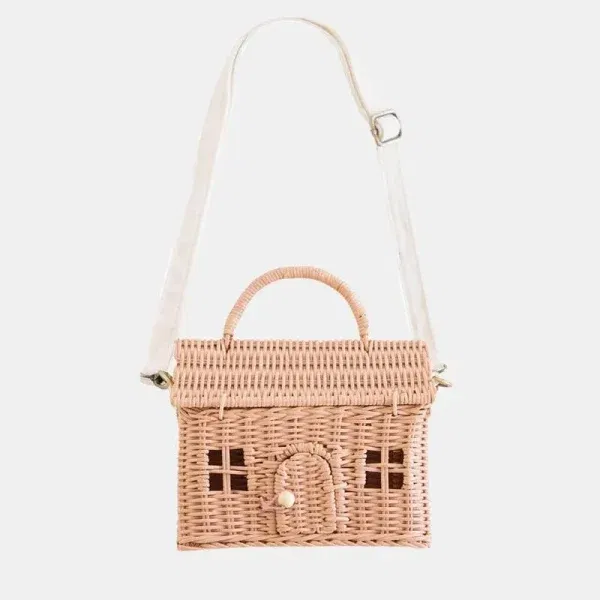 Rattan casa bag rose OlliElla