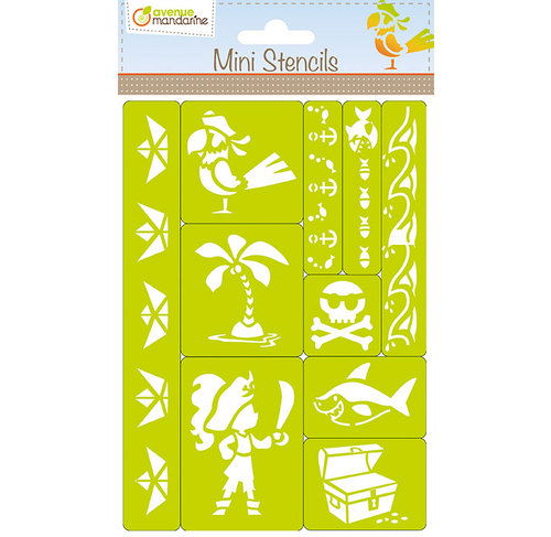 Set 10 mini stancil pirati Avenue Mandarine