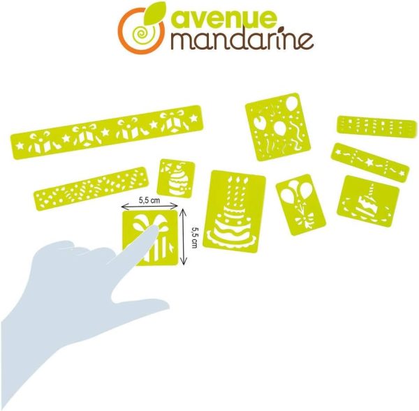 Set 10 mini stancil fate Avenue Mandarine