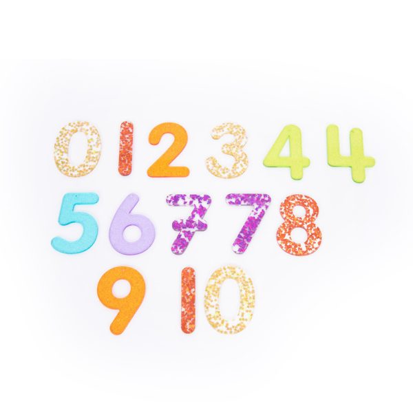 Set 14 numeri acrilico traslucido glitter Tickit