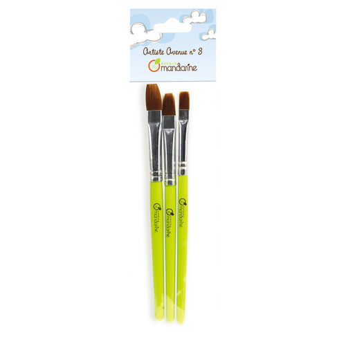 Set 3 pennelli punta piatta Avenue Mandarine