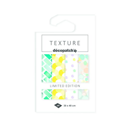 Set 4 fogli per decupage texture Colortherapy Decopatch