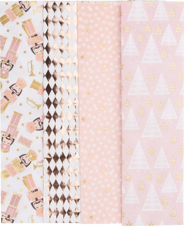Set 4 fogli per decupage texture Schiaccianoci Decopatch