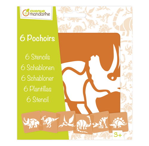 Set 6 stancil dinosauri Avenue Mandarine