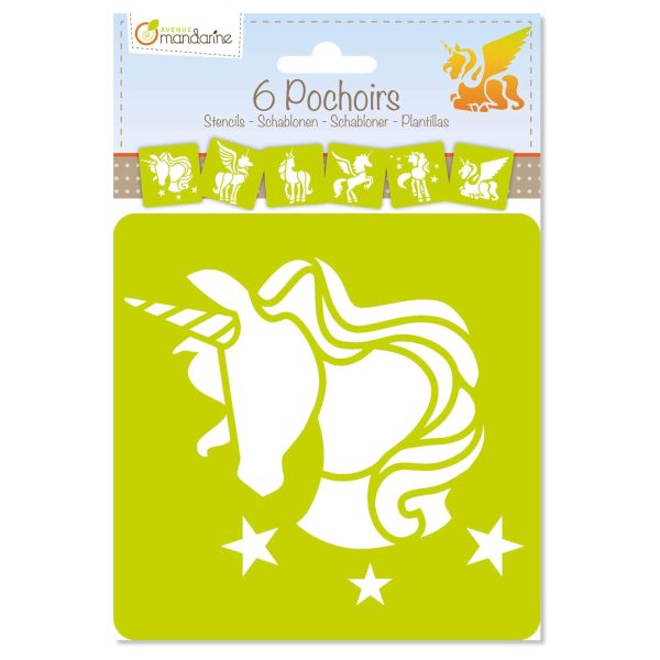 Set 6 stancil unicorni Avenue Mandarine