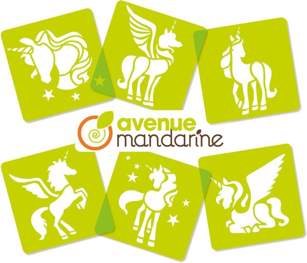 Set 6 stancil unicorni Avenue Mandarine
