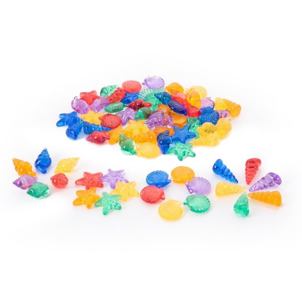 Set 72 conchiglie tattili traslucide arcobaleno Tickit
