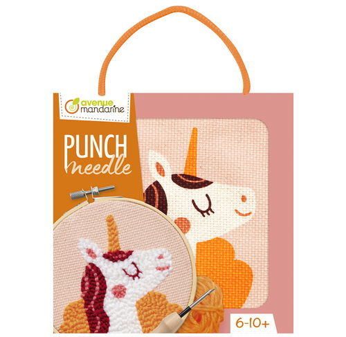 Set ricamo punch needle Unicorno Avenue Mandarine