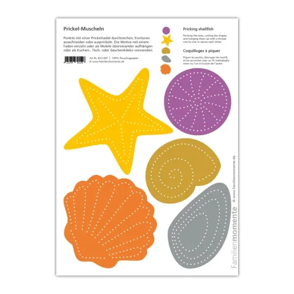 Cartolina A5 da punzonare Conchiglie