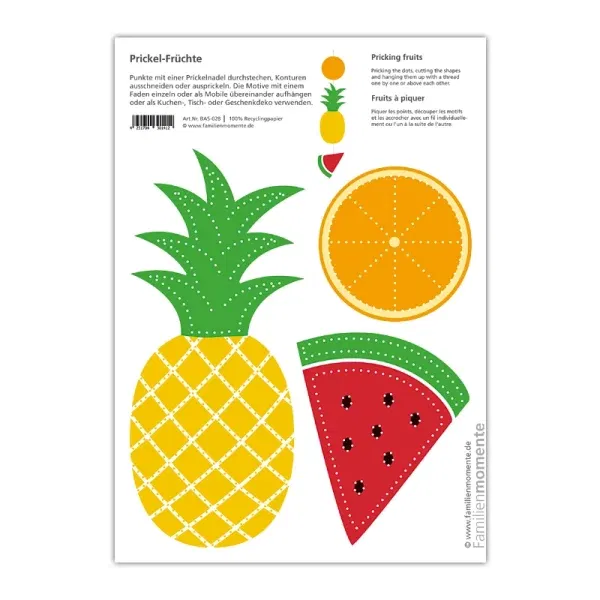 Cartolina A5 da punzonare Frutta