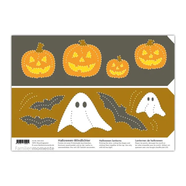 Cartolina A5 da punzonare lanterna Halloween