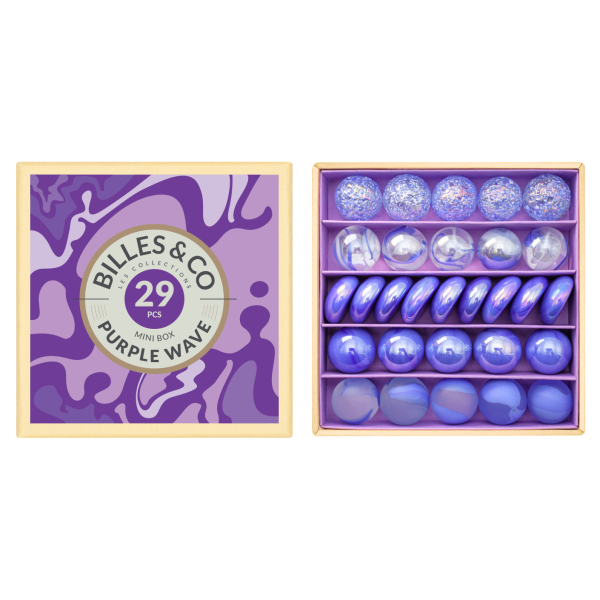 Scatola mini biglie vintage Purple wawe Billes & co