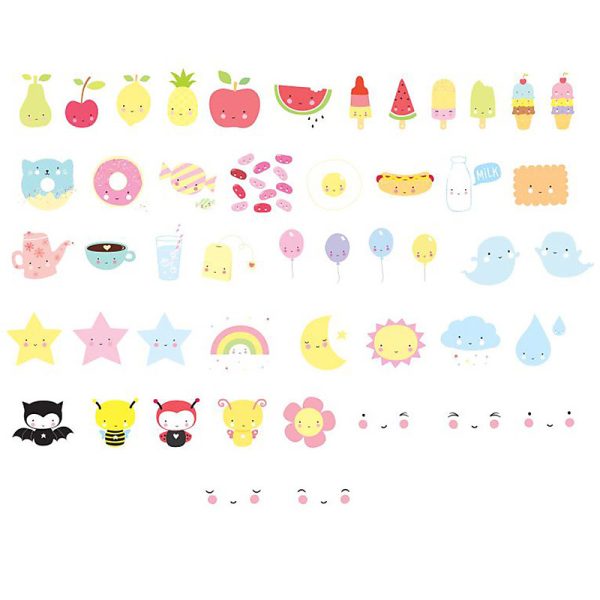 Set figure kawaii pastello per Lightbox