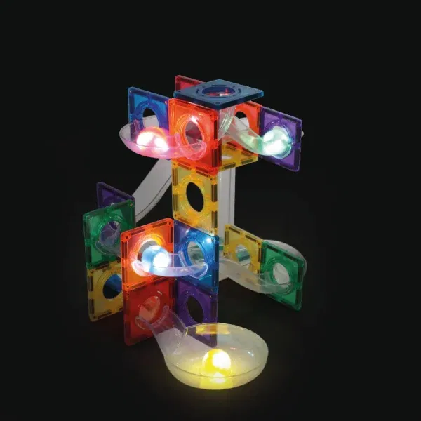 Cleverclixx costruzioni magnetiche Ball Run Dazzling Lights 100 pezzi