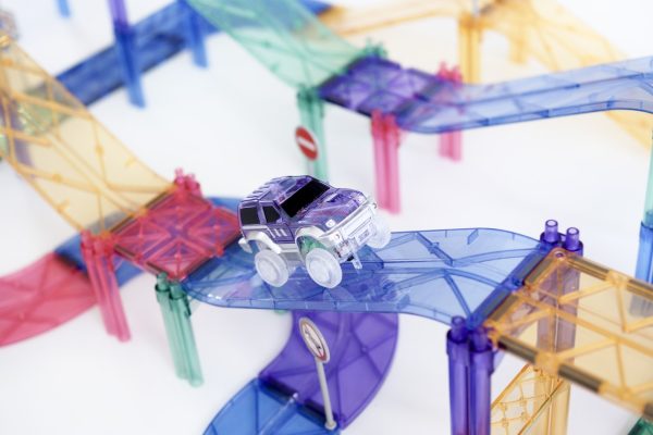 Cleverclixx costruzioni magnetiche Large Race Track Pastel 80 pezzi