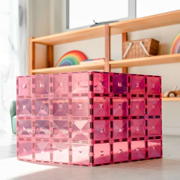 Connetix tiles costruzioni magnetiche 2 Pezzi Base Plate Pink Berry
