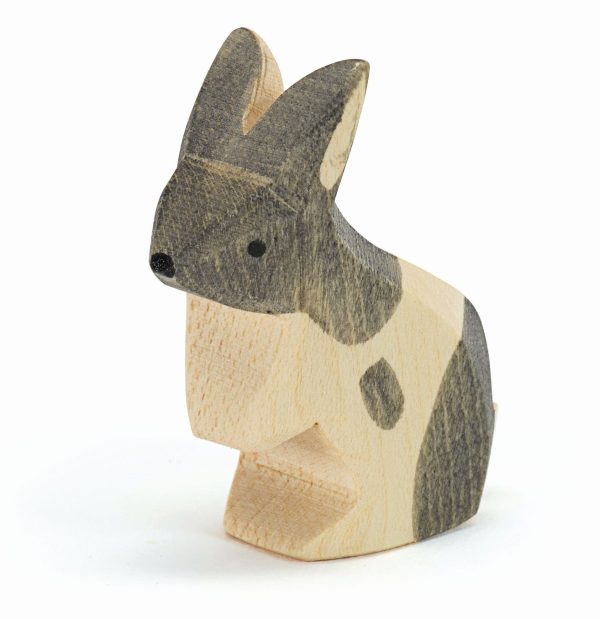 Figura legno Coniglio pezzato in piedi - Ostheimer