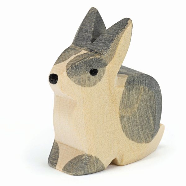 Figura legno Coniglio pezzato seduto - Ostheimer