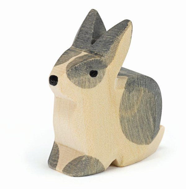 Figura legno Coniglio pezzato seduto - Ostheimer