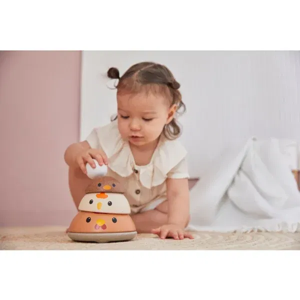 Gioco impilabile equilibrio gallina Rustic Plan Toys