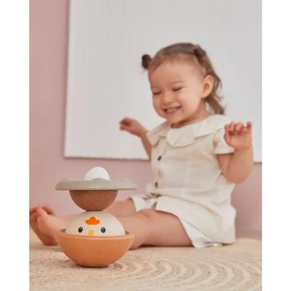 Gioco impilabile equilibrio gallina Rustic Plan Toys