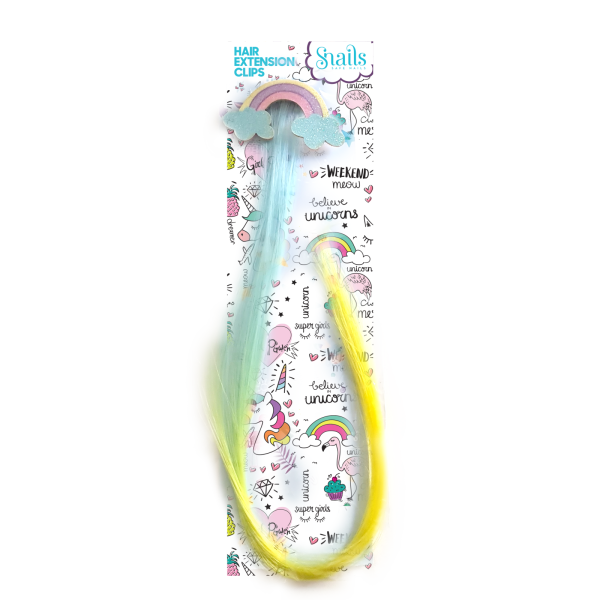 Hair extension clip Rainbow Snails
