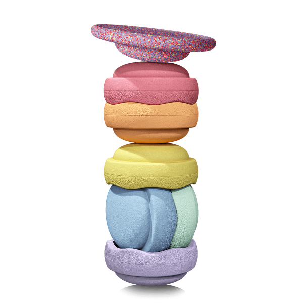 Set 6 Elementi Impilabili + Tavola Rainbow Pastel Edizione limitata Stapelstein
