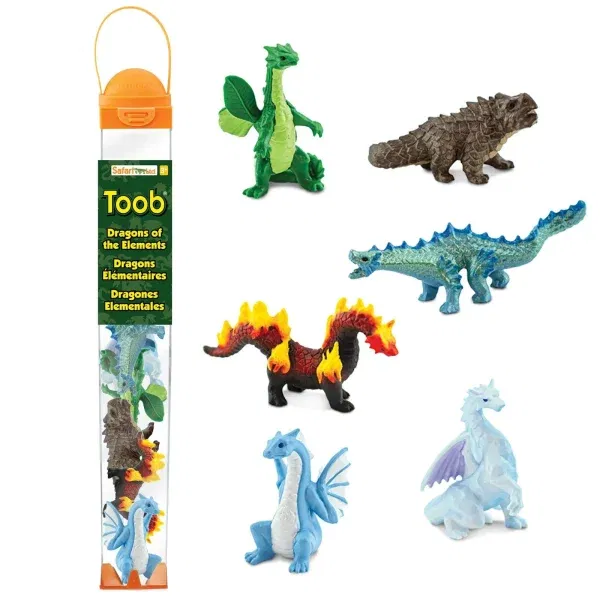 Set 6 miniature draghi degli elementi TOOB® Safari LTD