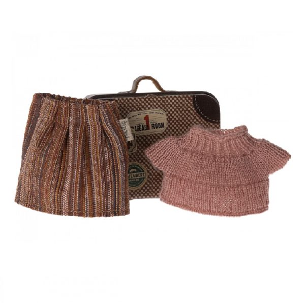 Set camicia e gonna in valigia nonna topo Maileg