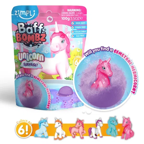 Bomba da bagno Baff Bombz Unicorn Surprise Zimpli kids